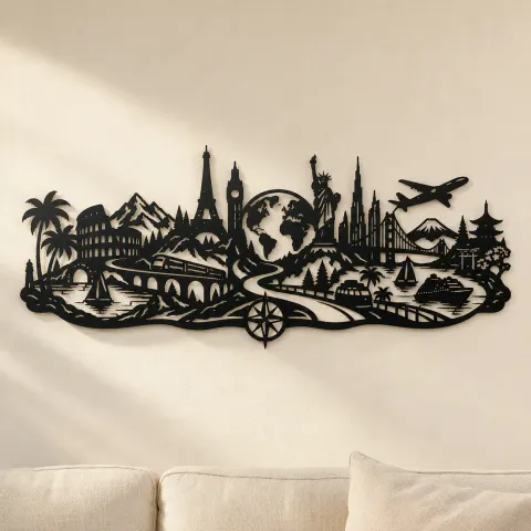Endless Wanderlust Path Metal Wall Art | Modern Abstract Metal Decor