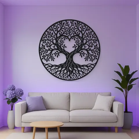 Heart Shaped Tree Metal Wall Art | Botanical Metal Wall Decor alternative Ansicht