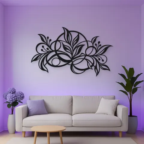 Vue alternative de Botanical Abstract Fusion Metal Wall Art | Modern Abstract Metal Decor