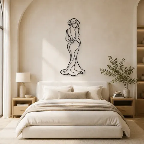Vue alternative de Décoration murale en métal "Shoulder Glance Muse" | Décor mural féminin