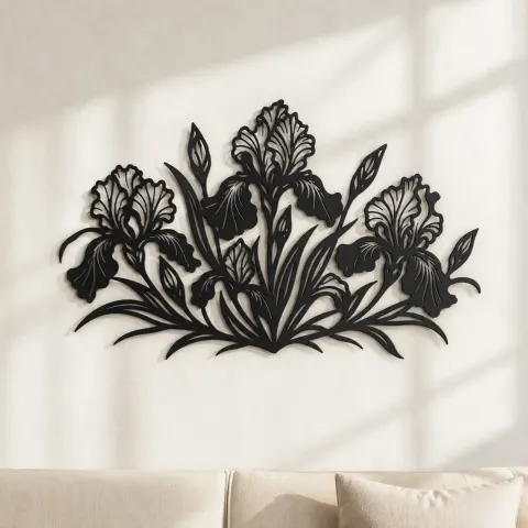 Iris Garden Metal Wall Art | Botanical Metal Wall Decor