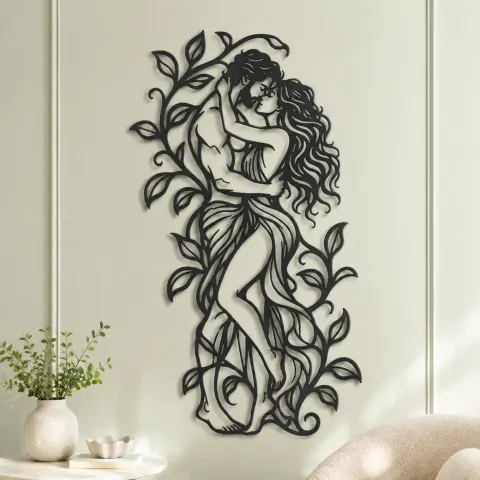 Vue alternative de Garden Embrace Metal Wall Art | Romantic Couple Decor