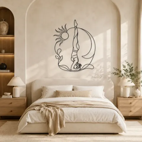 Vue alternative de Décoration murale en métal Headstand Alignment | Décor mural pour le yoga et la méditation