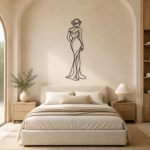 Vue alternative de Décoration murale en métal "Standing Contrapposto" | Décor mural féminin