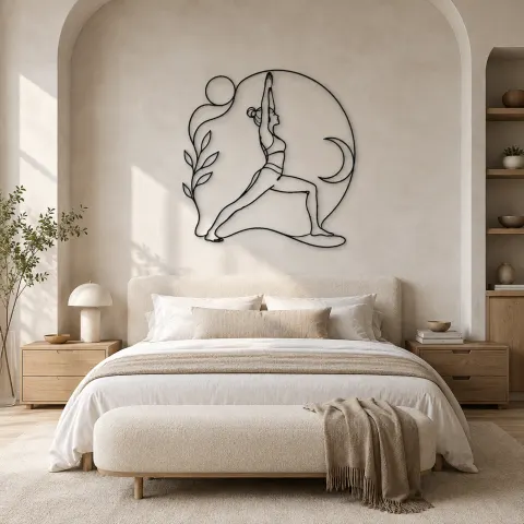 Vue alternative de Décoration murale en métal Warrior One Strength | Décor mural Yoga et Méditation