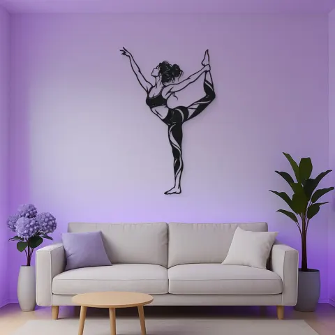Vue alternative de Dancer Pose Metal Wall Art | Movement Silhouette Decor