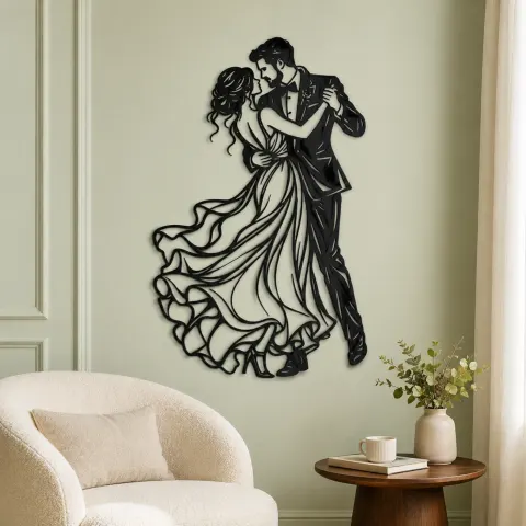 Vue alternative de Wedding First Dance Metal Wall Art | Romantic Couple Decor