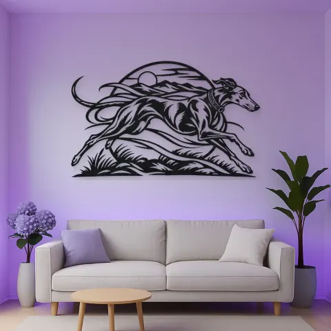 Greyhound Motion Metal Wall Art | Pet Lover Silhouette Decor alternative Ansicht