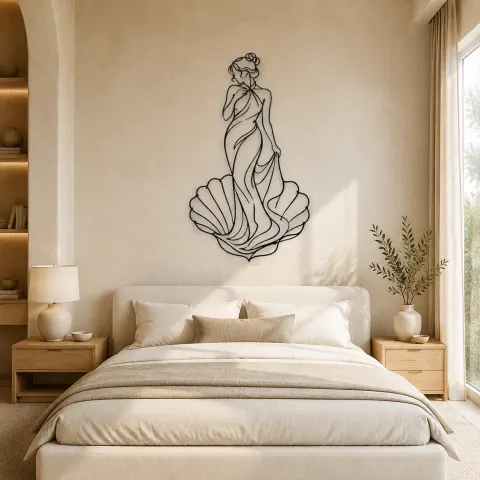 Vue alternative de Décoration murale en métal Venus Shell Pose | Décor mural Figure Classique