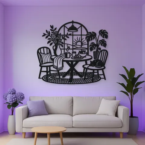 Vue alternative de Breakfast Table Moment Metal Wall Art | Cozy Home Metal Decor