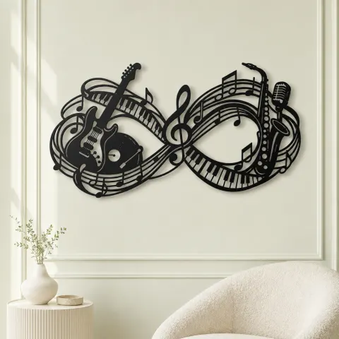 Vue alternative de Infinite Melody Loop Metal Wall Art | Music Room Wall Decor