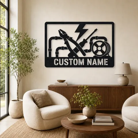 Décoration murale en métal personnalisée d'outils d'électricien