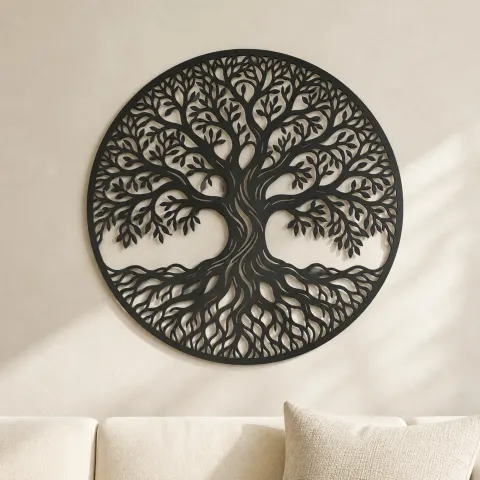 Infinite Roots Tree Metal Wall Art | Botanical Metal Wall Decor