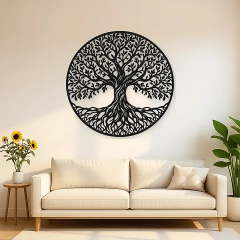 Classic Tree of Life Metal Wall Art | Botanical Metal Wall Decor
