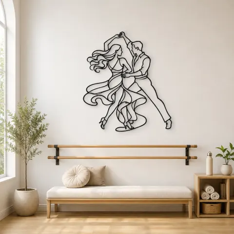 Décoration murale en métal Bachata Turn | Décor mural couple dansant