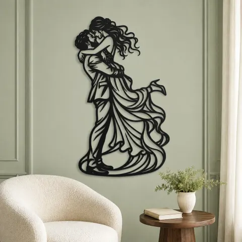 Vue alternative de Newlywed Lift Metal Wall Art | Romantic Couple Decor