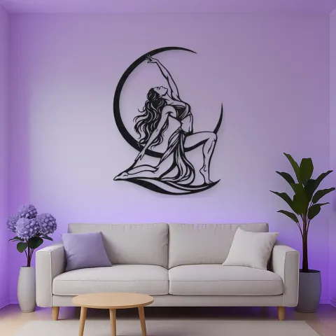 Vista alternativa de Moon Salutation Metal Wall Art | Movement Silhouette Decor