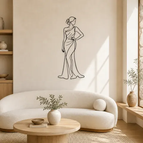 Décoration murale en métal "Main Élégante sur la Hanche" | Décor de Couple Romantique