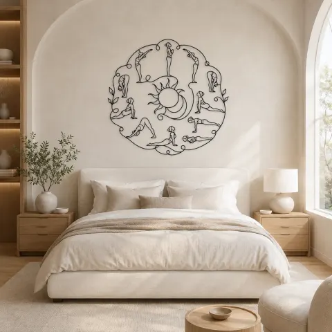 Vue alternative de Décoration murale en métal Salutation au Soleil | Décor mural Yoga et Méditation