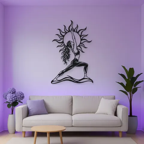 Sun Salutation Metal Wall Art | Movement Silhouette Decor alternative Ansicht