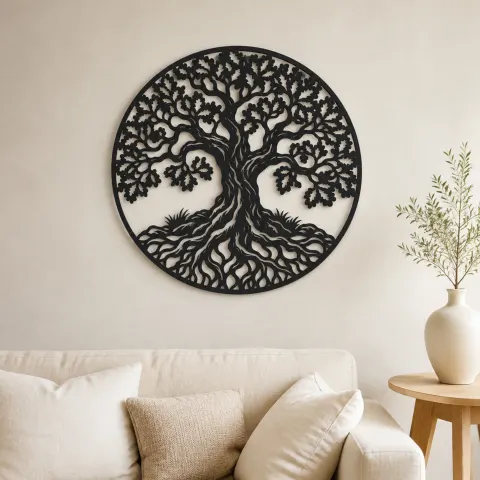 Oak Tree Strength Metal Wall Art | Botanical Metal Wall Decor