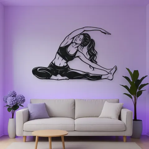 Seated Side Stretch Metal Wall Art | Movement Silhouette Decor alternative Ansicht
