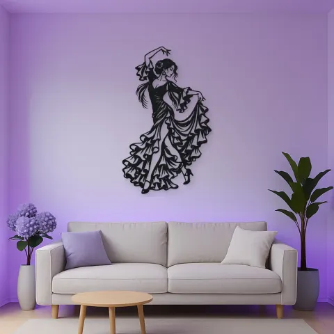 Vista alternativa de Flamenco Flow Metal Wall Art | Movement Silhouette Decor