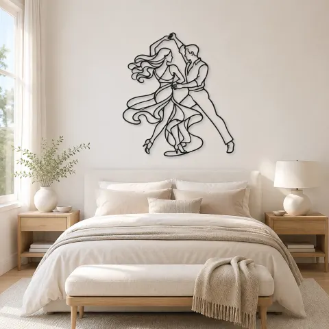 Vue alternative de Décoration murale en métal Bachata Turn | Décor mural couple dansant
