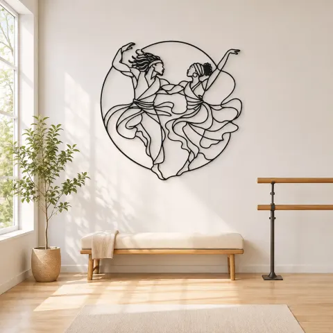 Décoration murale en métal "Rythme de danse africain" | Décor mural de silhouette de danse
