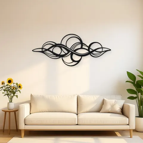 Calm Horizontal Rhythm Metal Wall Art | Modern Abstract Metal Decor