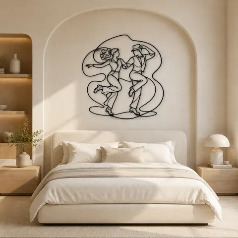 Vue alternative de Décoration murale en métal Rythme de Danse à Claquettes | Décor mural Danse en Couple