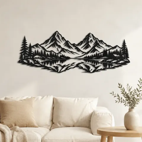 Twin Peaks Reflection Metal Wall Art | Modern Abstract Metal Decor
