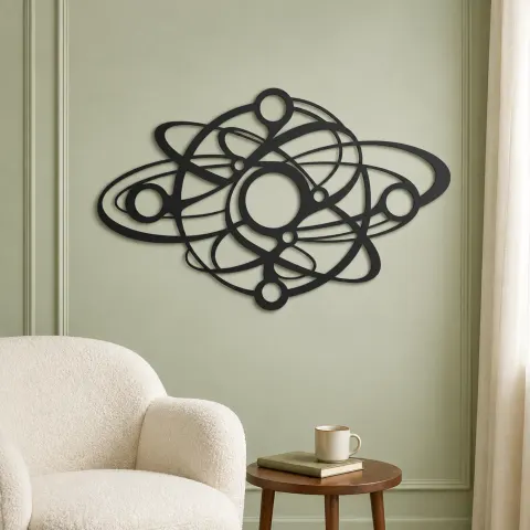 Vue alternative de Orbiting Circle Harmony Metal Wall Art | Modern Abstract Metal Decor