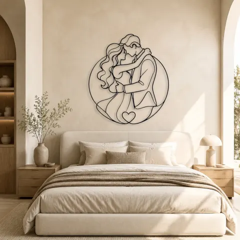 Vue alternative de Décoration murale en métal Couple de Promesse | Décor Romantique pour Couple