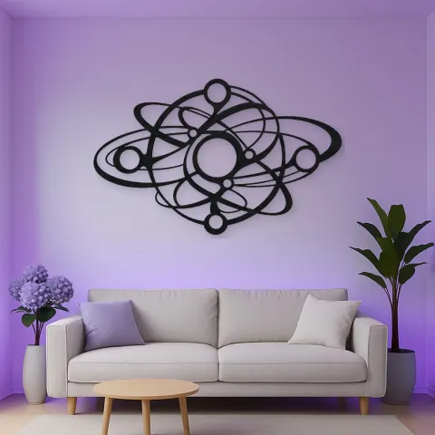 Orbiting Circle Harmony Metal Wall Art | Modern Abstract Metal Decor alternative Ansicht
