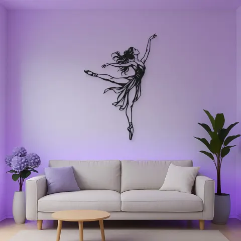 Graceful Arabesque Metal Wall Art | Movement Silhouette Decor alternative Ansicht