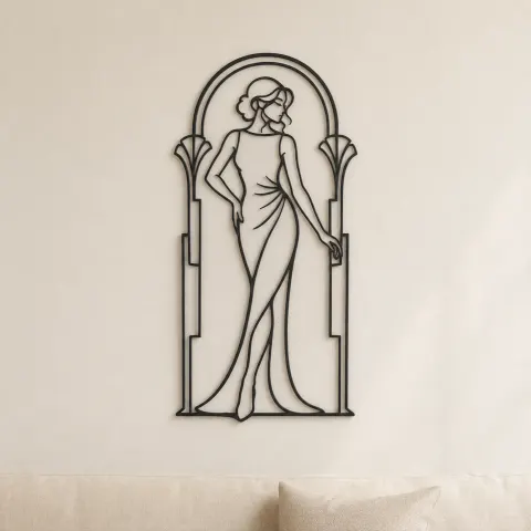 Fashion Arch Pose Metal Wall Art | Movement Silhouette Decor