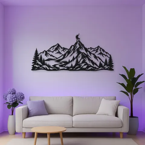 Vue alternative de Climber Summit Moment Metal Wall Art | Nature Silhouette Decor