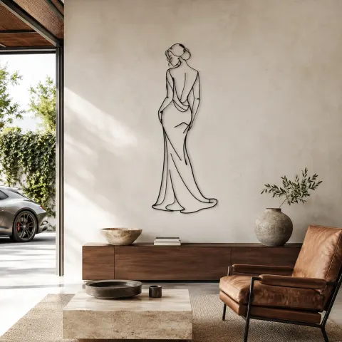 Décoration murale en métal Élégante sur Épaule | Décor mural Figure de Mode