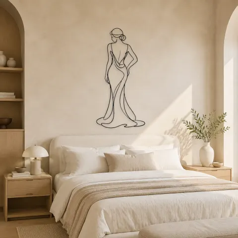 Vue alternative de Décoration murale en métal "Robe à colonne" | Décor mural figure de mode