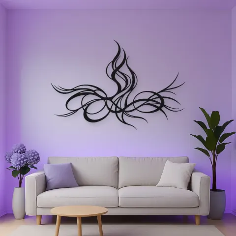 Vue alternative de Rising Energy Lines Metal Wall Art | Modern Abstract Metal Decor