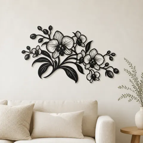 Orchid Elegance Metal Wall Art | Botanical Metal Wall Decor