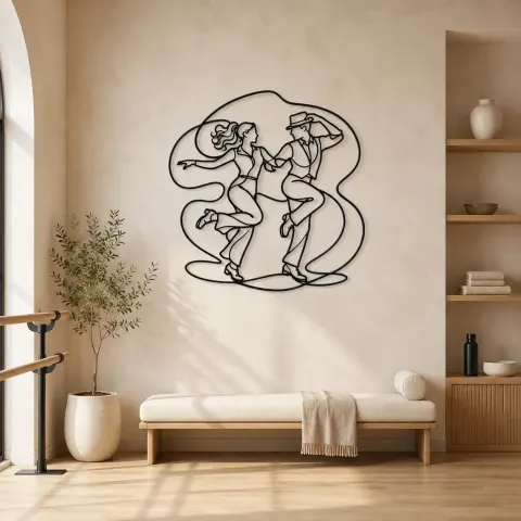 Décoration murale en métal Rythme de Danse à Claquettes | Décor mural Danse en Couple