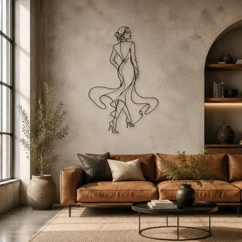 Vue alternative de Tournée sur le Tapis Rouge Décoration Murale en Métal | Décor de Figure de Mode
