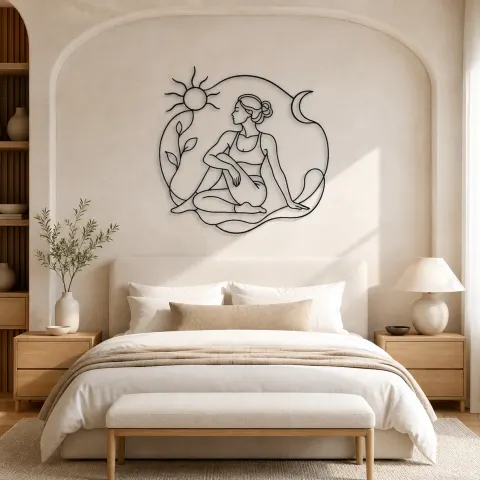 Vue alternative de Décoration murale en métal "Spinal Twist Pose" | Décor mural Yoga et Méditation