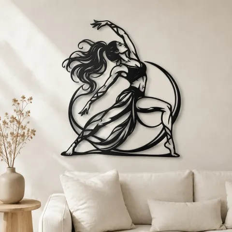 Warrior Flow Metal Wall Art | Movement Silhouette Decor