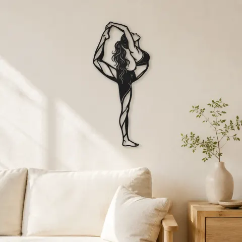 Standing Backbend Metal Wall Art | Movement Silhouette Decor