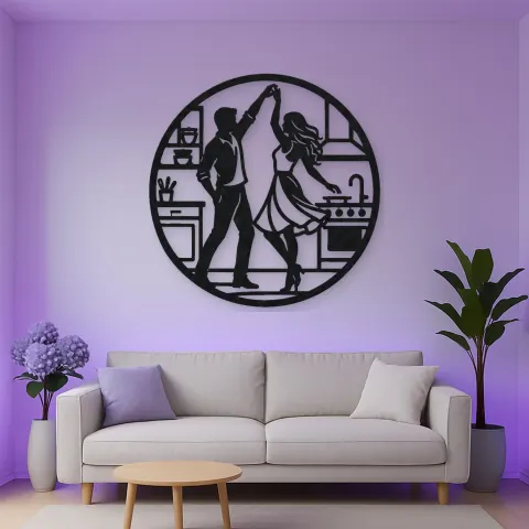 Vue alternative de Dancing in Kitchen Metal Wall Art | Cozy Home Metal Decor
