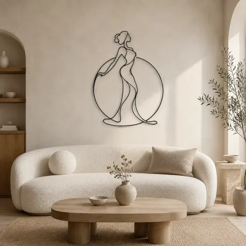 Profil latéral dans un cadre | Décoration murale en métal