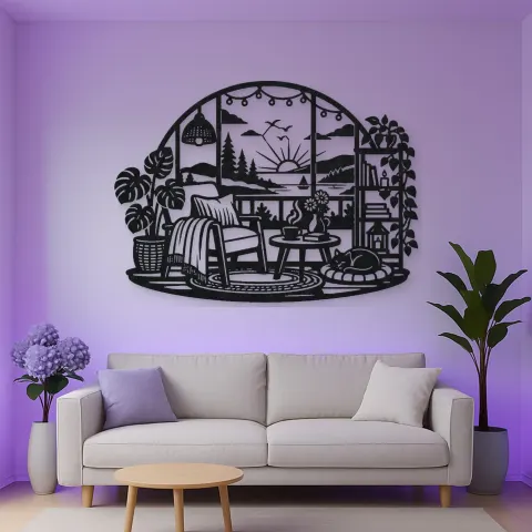 Vue alternative de Cozy Home Horizon Metal Wall Art | Nature Silhouette Decor